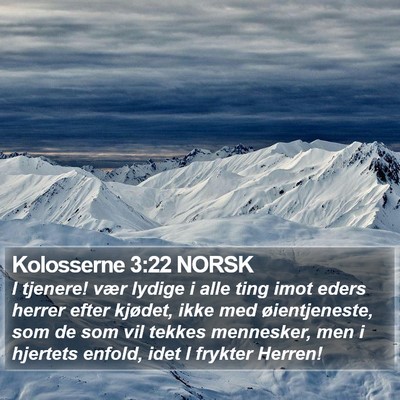 Kolosserne 3:22 NORSK Bible Verse Image