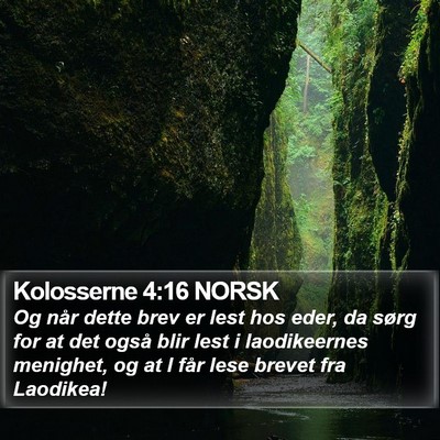 Kolosserne 4:16 NORSK Bible Verse Image