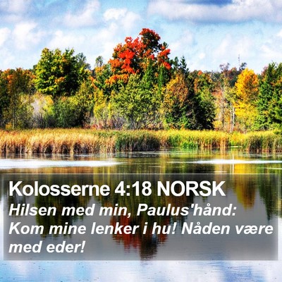 Kolosserne 4:18 NORSK Bible Verse Image
