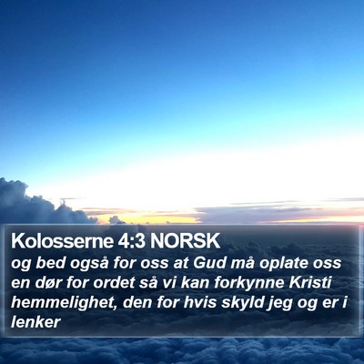 Kolosserne 4:3 NORSK Bible Verse Image