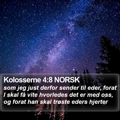 Kolosserne 4:8 NORSK Bible Verse Image