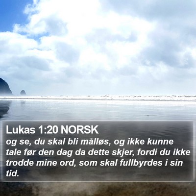 Lukas 1:20 NORSK Bible Verse Image