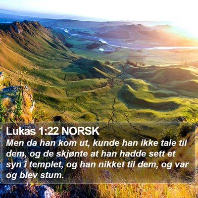 Lukas 1:22 NORSK Bible Verse Image