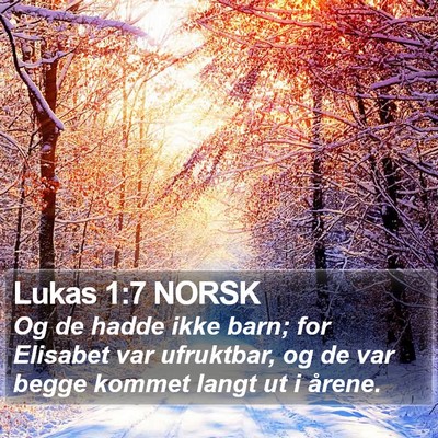 Lukas 1:7 NORSK Bible Verse Image