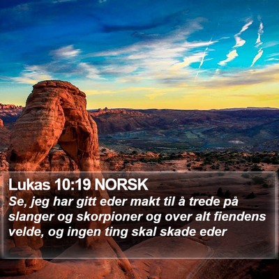 Lukas 10:19 NORSK Bible Verse Image