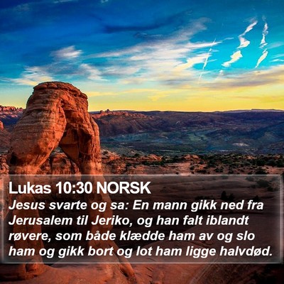 Lukas 10:30 NORSK Bible Verse Image