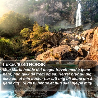 Lukas 10:40 NORSK Bible Verse Image