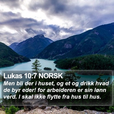 Lukas 10:7 NORSK Bible Verse Image
