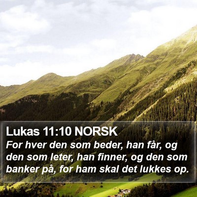 Lukas 11:10 NORSK Bible Verse Image