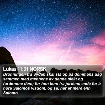 Lukas 11:31 NORSK Bible Verse Image