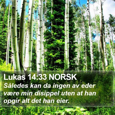 Lukas 14:33 NORSK Bible Verse Image