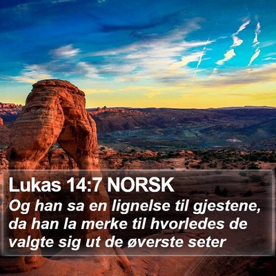 Lukas 14:7 NORSK Bible Verse Image