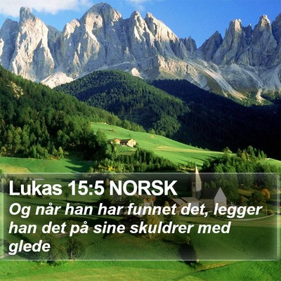 Lukas 15:5 NORSK Bible Verse Image