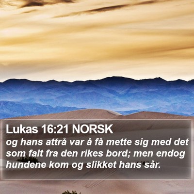 Lukas 16:21 NORSK Bible Verse Image