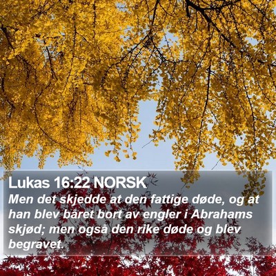 Lukas 16:22 NORSK Bible Verse Image