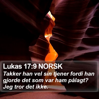 Lukas 17:9 NORSK Bible Verse Image