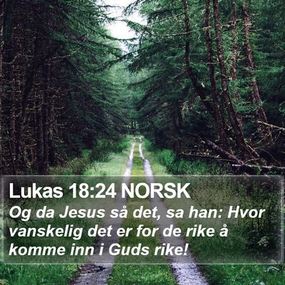 Lukas 18:24 NORSK Bible Verse Image