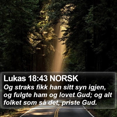 Lukas 18:43 NORSK Bible Verse Image