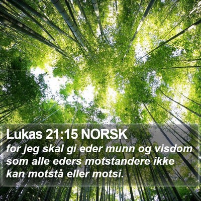 Lukas 21:15 NORSK Bible Verse Image