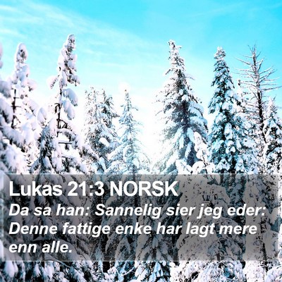 Lukas 21:3 NORSK Bible Verse Image