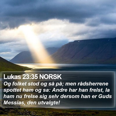 Lukas 23:35 NORSK Bible Verse Image