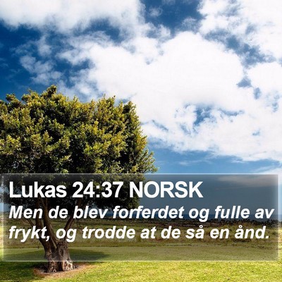 Lukas 24:37 NORSK Bible Verse Image