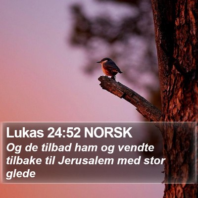 Lukas 24:52 NORSK Bible Verse Image