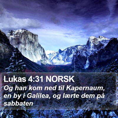 Lukas 4:31 NORSK Bible Verse Image