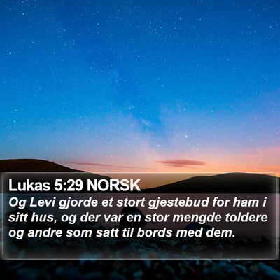 Lukas 5:29 NORSK Bible Verse Image