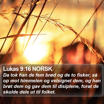 Lukas 9:16 NORSK Bible Verse Image