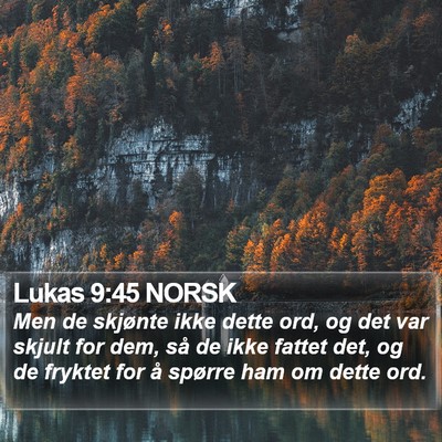 Lukas 9:45 NORSK Bible Verse Image