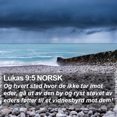 Lukas 9:5 NORSK Bible Verse Image