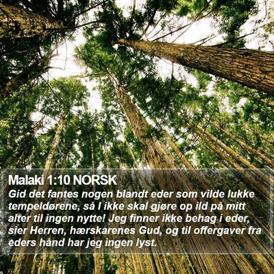 Malaki 1:10 NORSK Bible Verse Image