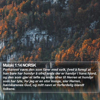 Malaki 1:14 NORSK Bible Verse Image