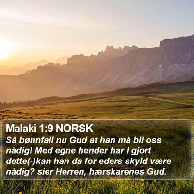 Malaki 1:9 NORSK Bible Verse Image