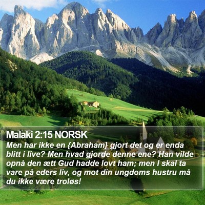 Malaki 2:15 NORSK Bible Verse Image
