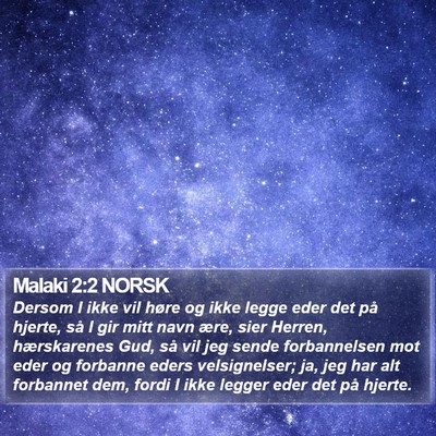 Malaki 2:2 NORSK Bible Verse Image