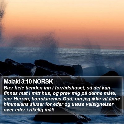 Malaki 3:10 NORSK Bible Verse Image