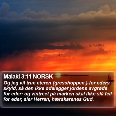 Malaki 3:11 NORSK Bible Verse Image