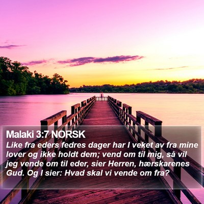 Malaki 3:7 NORSK Bible Verse Image