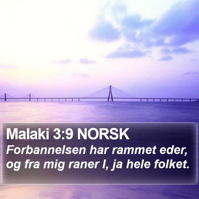 Malaki 3:9 NORSK Bible Verse Image