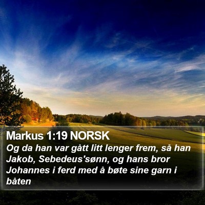 Markus 1:19 NORSK Bible Verse Image