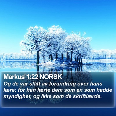 Markus 1:22 NORSK Bible Verse Image