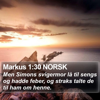 Markus 1:30 NORSK Bible Verse Image