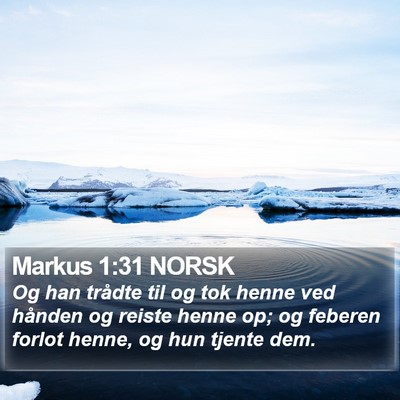 Markus 1:31 NORSK Bible Verse Image