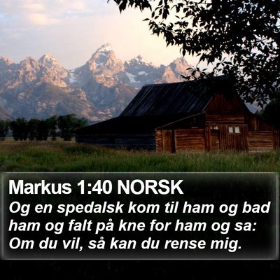 Markus 1:40 NORSK Bible Verse Image