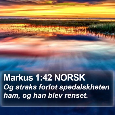 Markus 1:42 NORSK Bible Verse Image