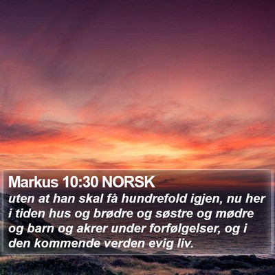 Markus 10:30 NORSK Bible Verse Image