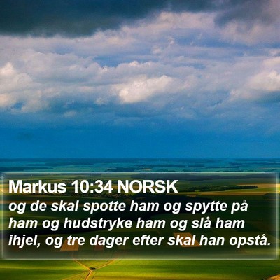 Markus 10:34 NORSK Bible Verse Image