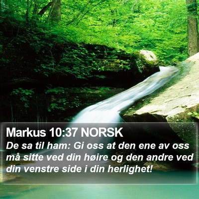 Markus 10:37 NORSK Bible Verse Image
